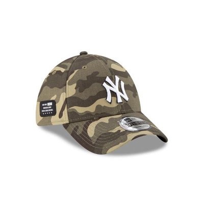 Green New York Yankees Hat - New Era MLB Armed Forces Weekend 39THIRTY Stretch Fit Caps USA2573804
